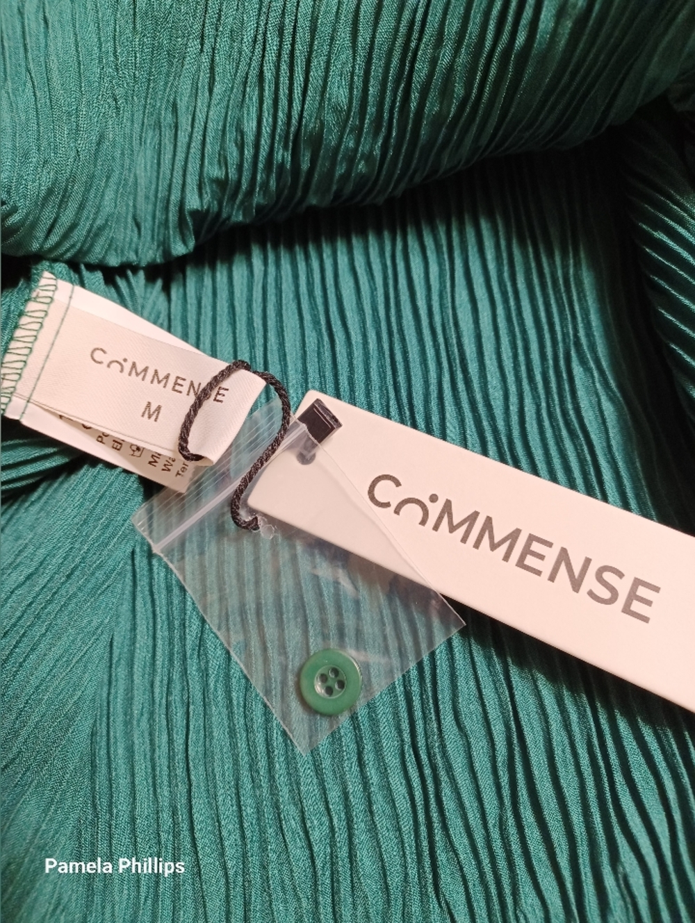 Commense Teal Pleated Pantsuit Pants